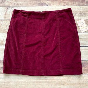 Free People Modern Femme Mulberry Corduroy Mini Skirt | Size 10 | New with tags